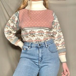 90’s fair isle turtle neck sweater